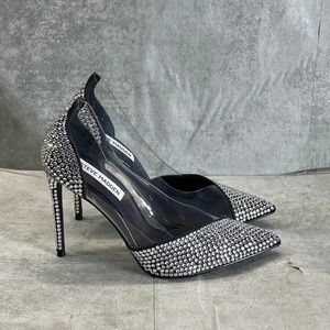 Steve Madden Women's Black Rhinestone Embellished Lili Heel Pump SZ 6